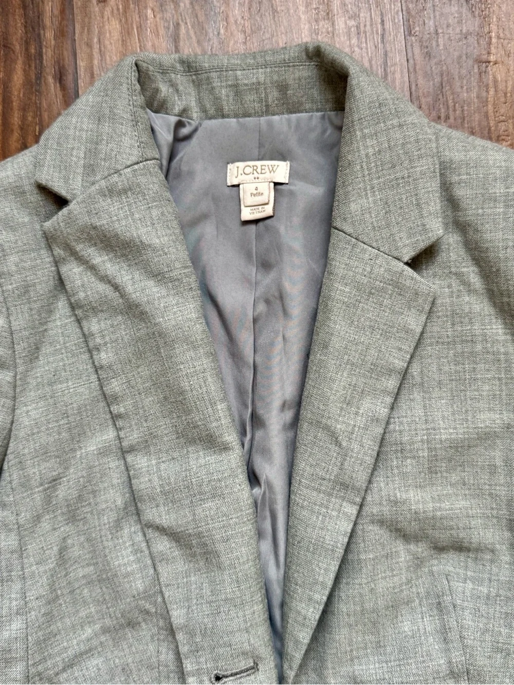 J.Crew Women’s Light Heather Grey Blazer, Size 4P